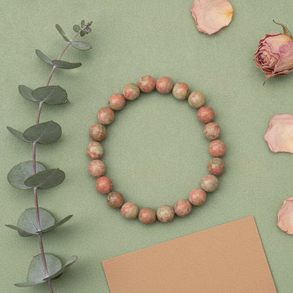 Bracelet Unakite 8mm - Équilibre Émotionnel & Spirituel