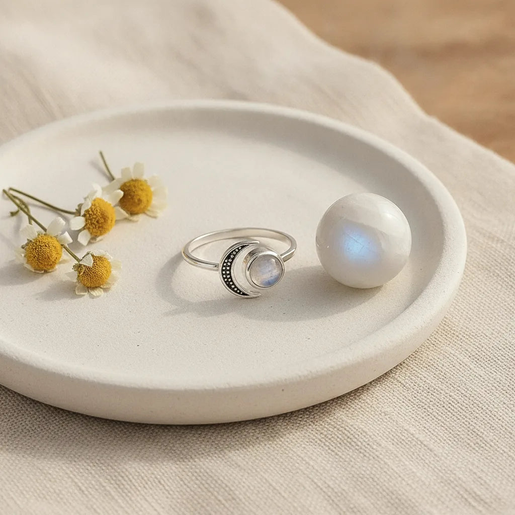 Bague Pierre de Lune Renaissance Lunaire