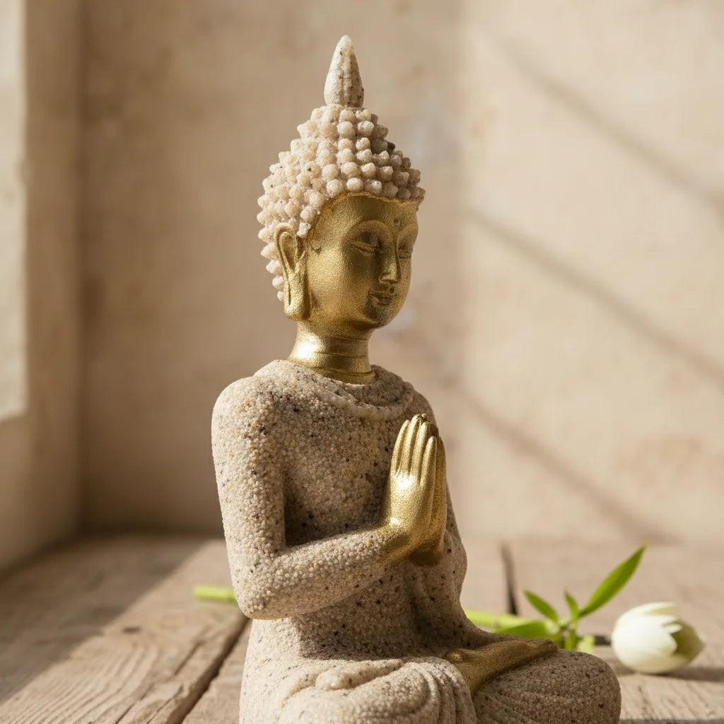 Statuette Bouddha Sérénité en Pierre de Grès