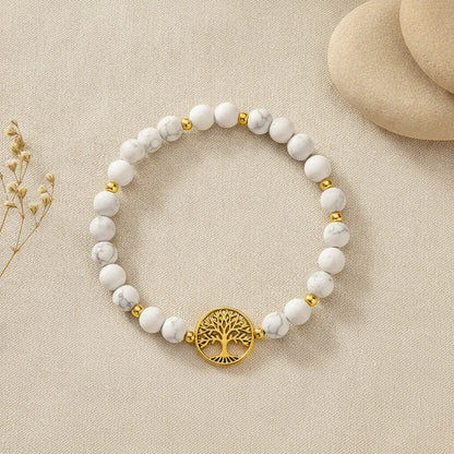 Bracelet Motivation Howlite & Arbre de Vie