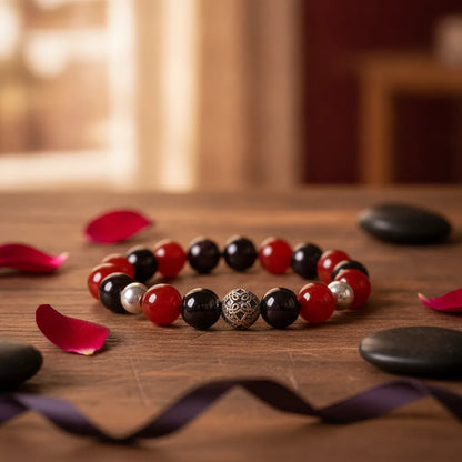 Bracelet Libido : Grenat, Cornaline, Rhodochrosite