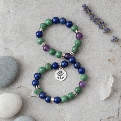 Bracelet Améthyste Labradorite Lapis Lazuli - Soulagement Migraines