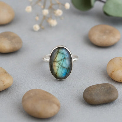 Bague Labradorite Argent 925 - Bouclier Énergétique