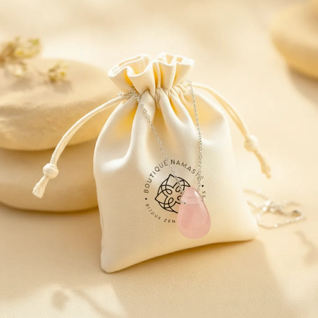 Collier Bulle de Tendresse Quartz Rose AAA