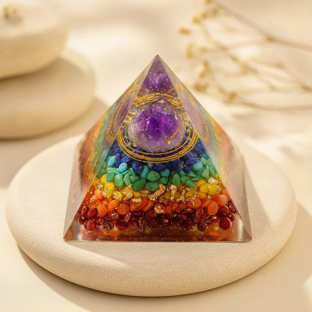 Pyramide Orgonite Améthyste : Énergie Positive & Sérénité