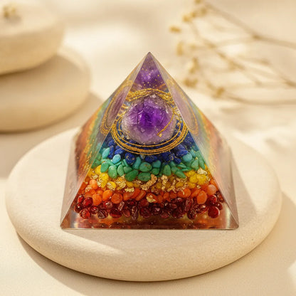 Pyramide Orgonite Améthyste : Énergie Positive & Sérénité