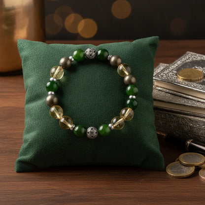 Bracelet Abondance Citrine Jade Pyrite