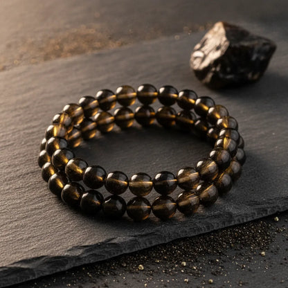 Bracelet Obsidienne Dorée 8mm - Protection & Clarté