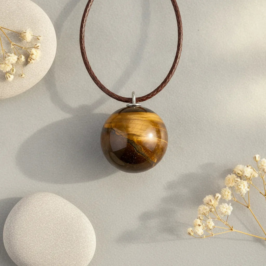 Pendentif Boule Oeil de Tigre : Protection & Confiance