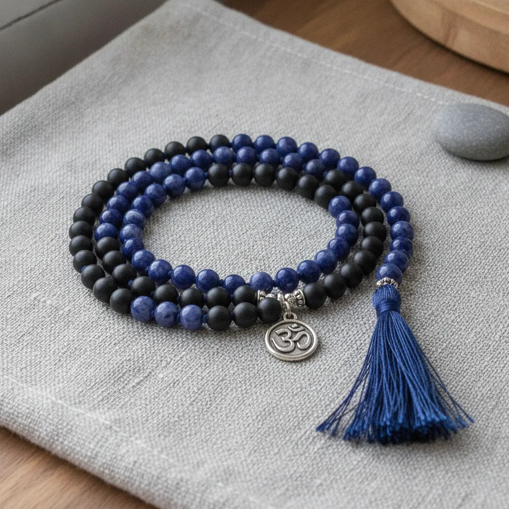Mâlâ Anti-Stress Lapis Lazuli Quartz Fumé Améthyste
