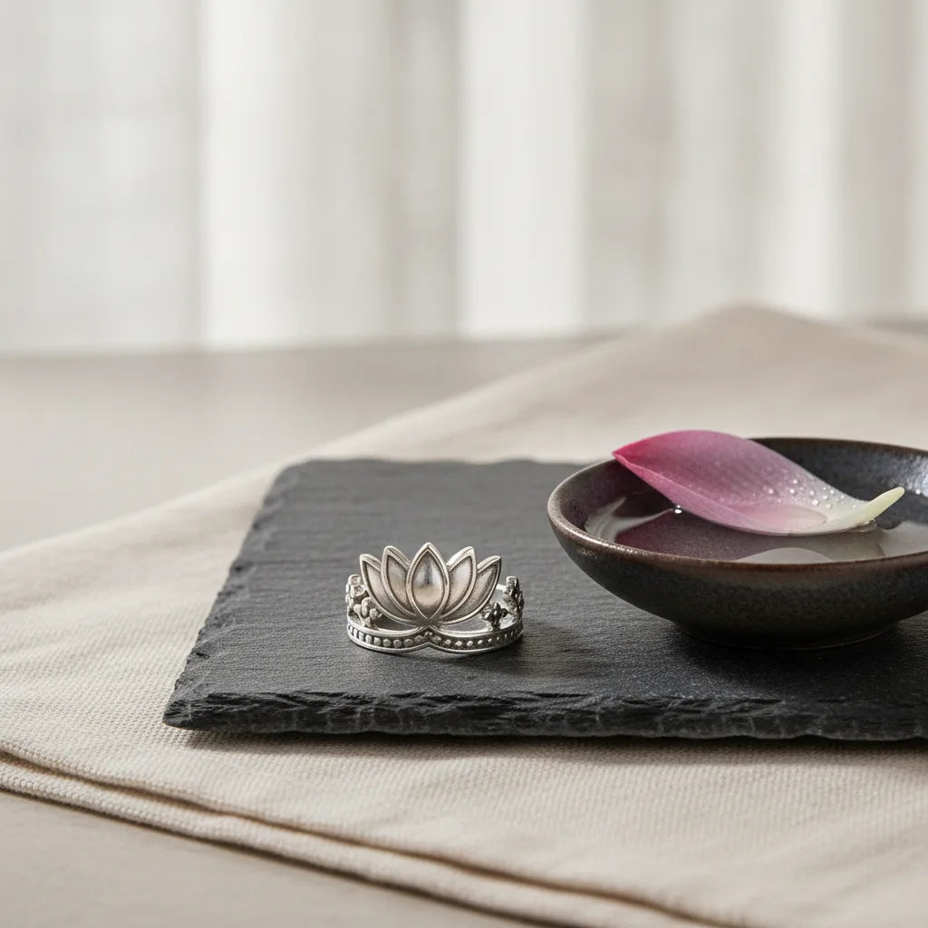 Bague Couronne de Lotus Argent 925