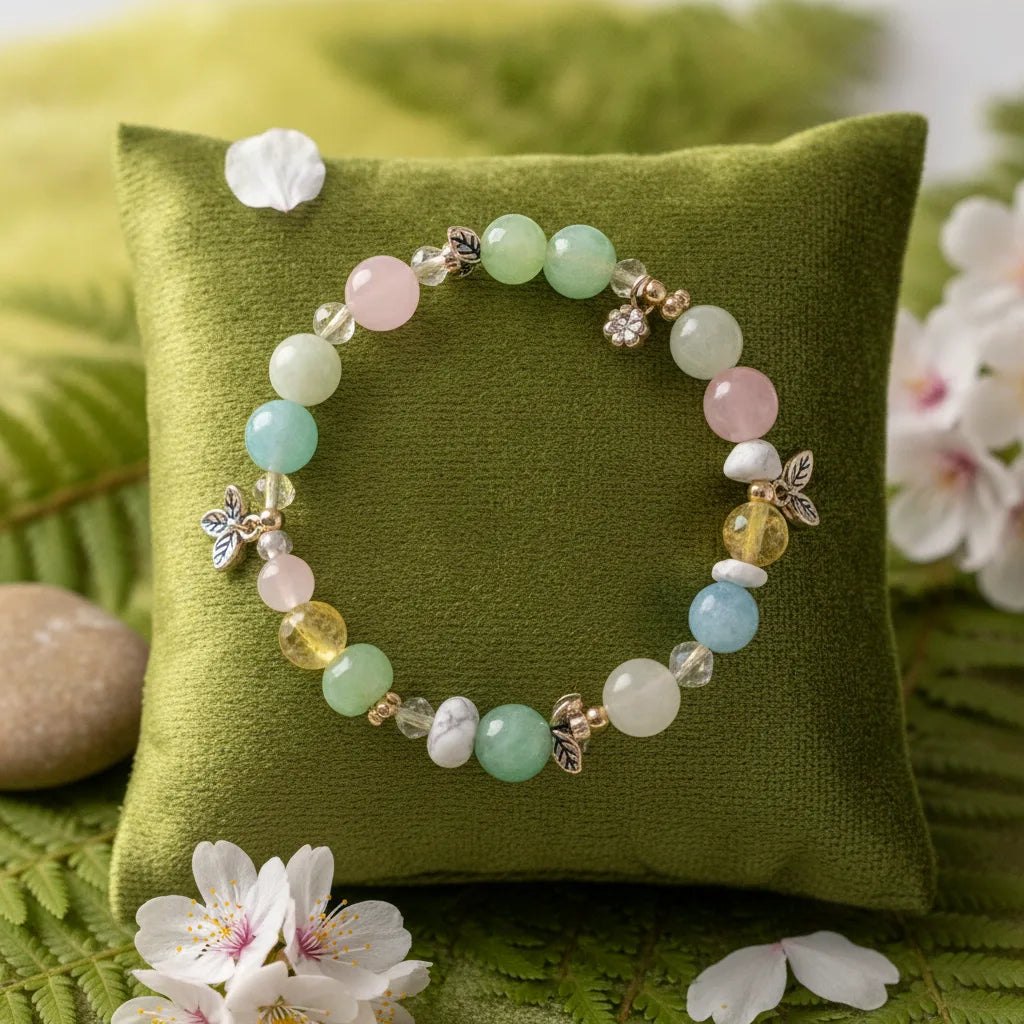 Bracelet Énergies du Printemps : Pierre de Lune, Soleil & Aventurine