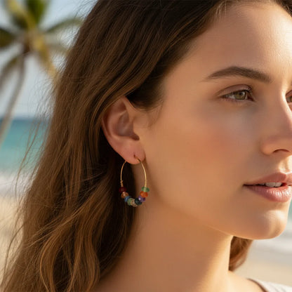 Boucles d'oreilles Bohème 7 Chakras