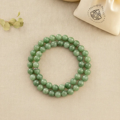 Bracelet Jade Néphrite 8mm - Harmonie & Prospérité