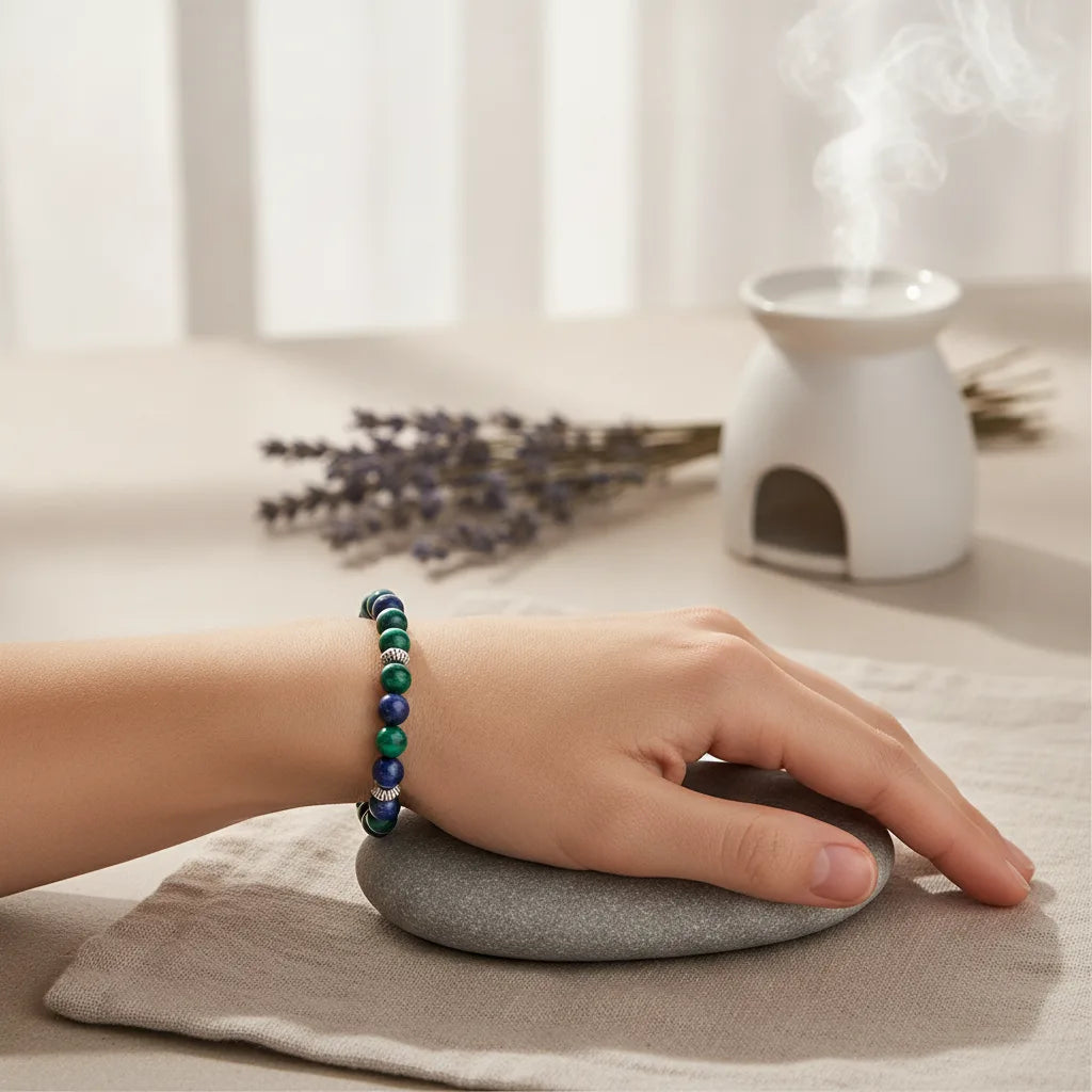 Bracelet Améthyste Labradorite Lapis Lazuli - Soulagement Migraines