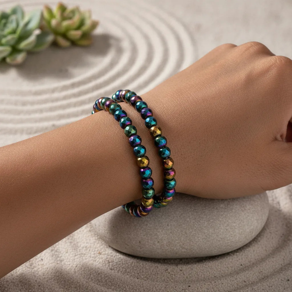 Bracelet Hématite Magnétique Arc-en-Ciel
