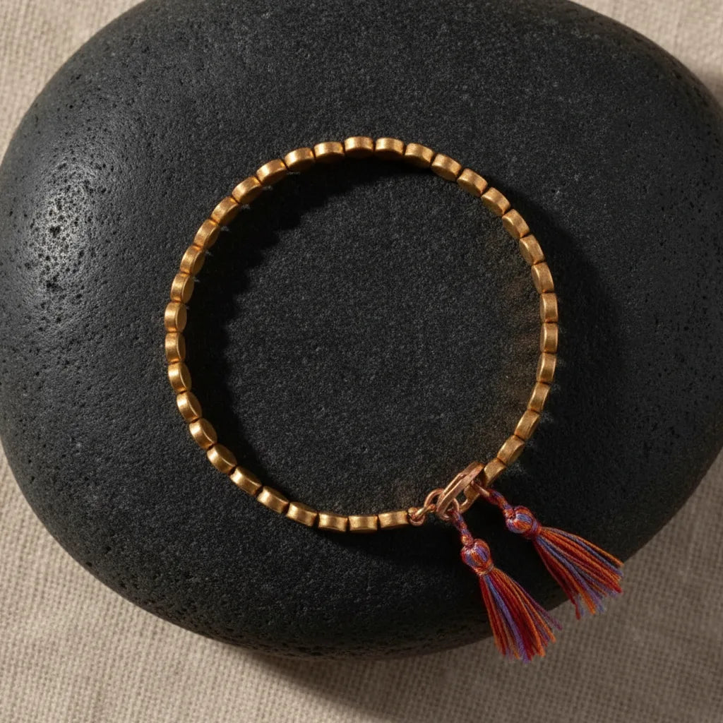 Bracelet Bouclier Tibétain Cuivre Ajustable
