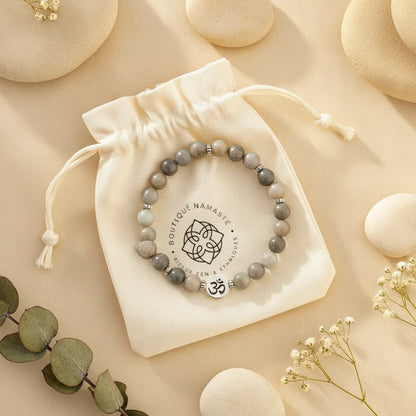 Bracelet Maman Zen : Améthyste, Pierre de Lune, Aventurine