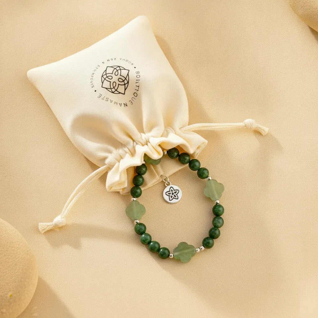 Bracelet Porte-Bonheur : Aventurine, Quartz Fumé, Malachite