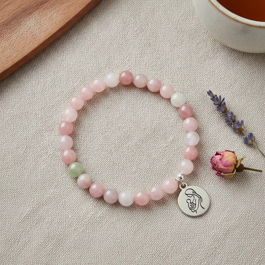 Bracelet Désir Maternel : Cornaline, Quartz Rose, Pierre de Lune