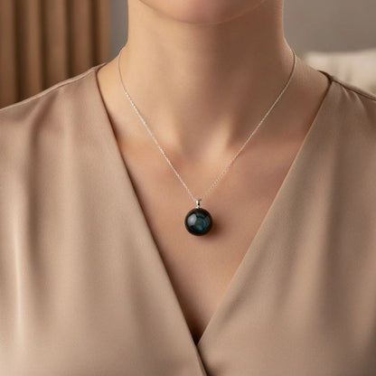 Pendentif Sphère Obsidienne Œil Céleste - Protection Énergétique