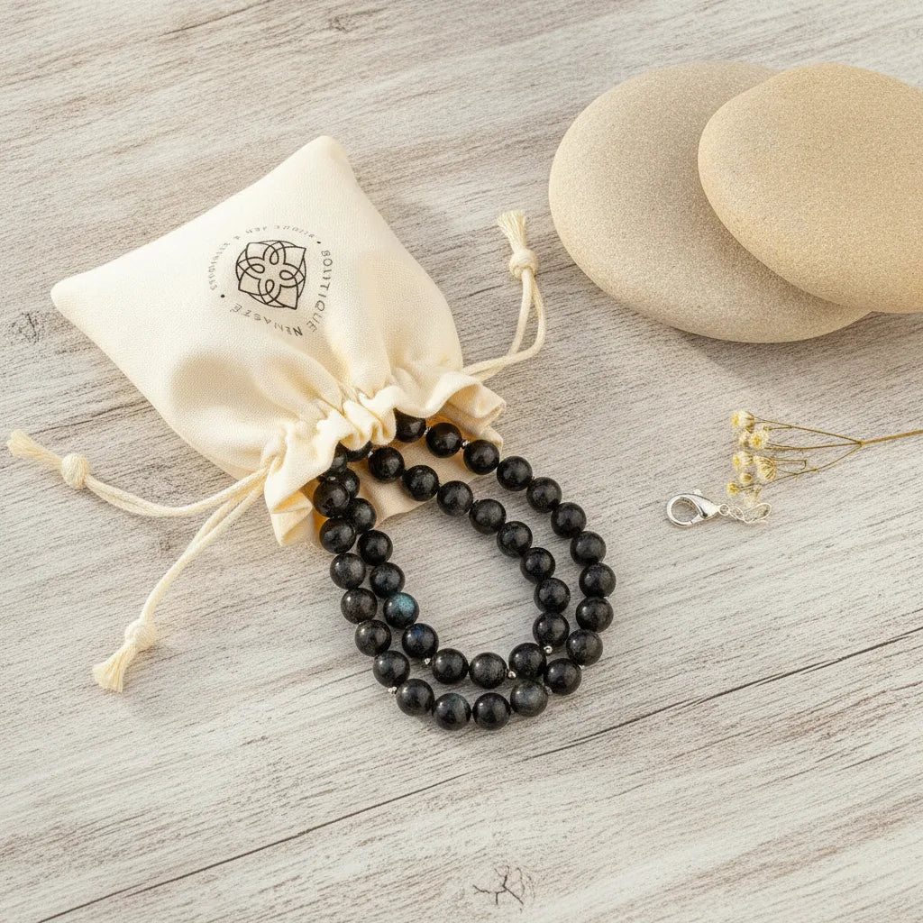 Bracelet Pierre de Lune Noire : Protection & Équilibre Énergétique