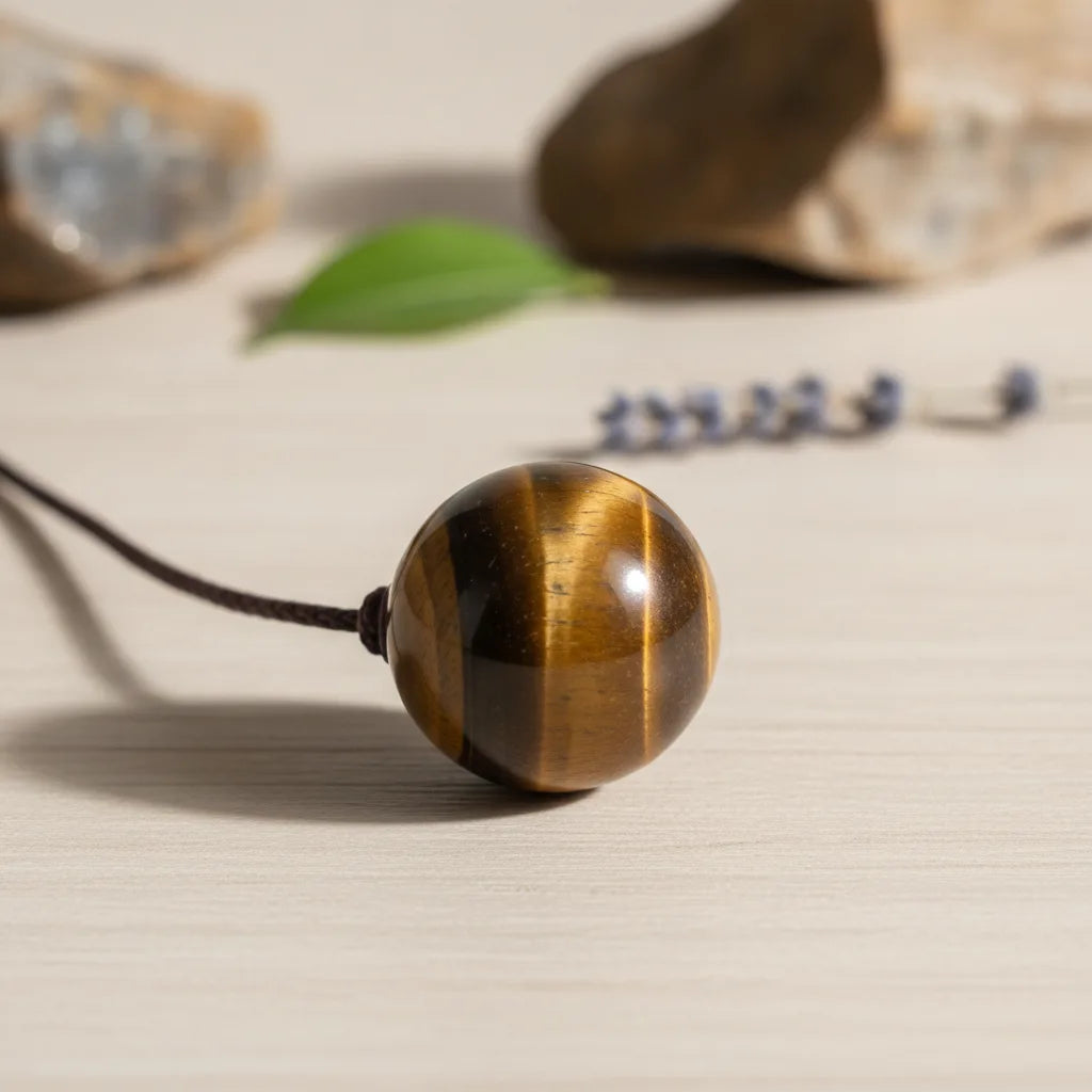 Pendentif Boule Oeil de Tigre : Protection & Confiance