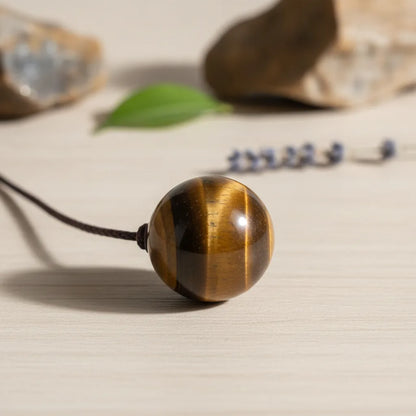 Pendentif Boule Oeil de Tigre : Protection & Confiance