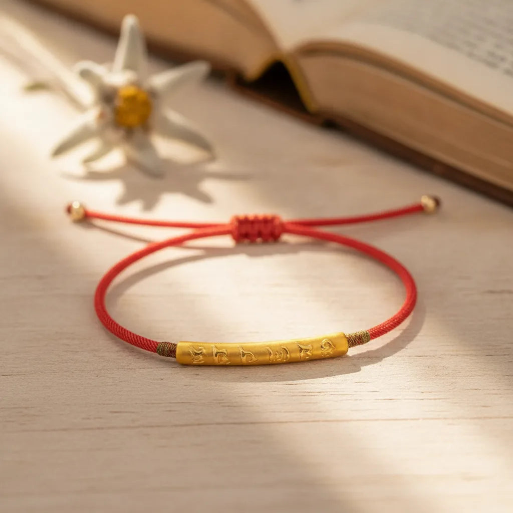 Bracelet Ma Bonne Étoile : Vœux & Mantra Tibétain Argent 925