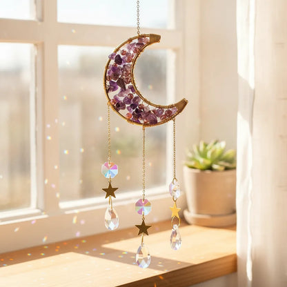 Capteur de Soleil Lune Enchantée - Améthyste, Aventurine ou Opaline