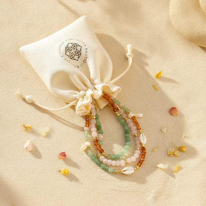 Bracelet Énergies de l'Été - Aigue-Marine, Citrine, Pierre de Lune