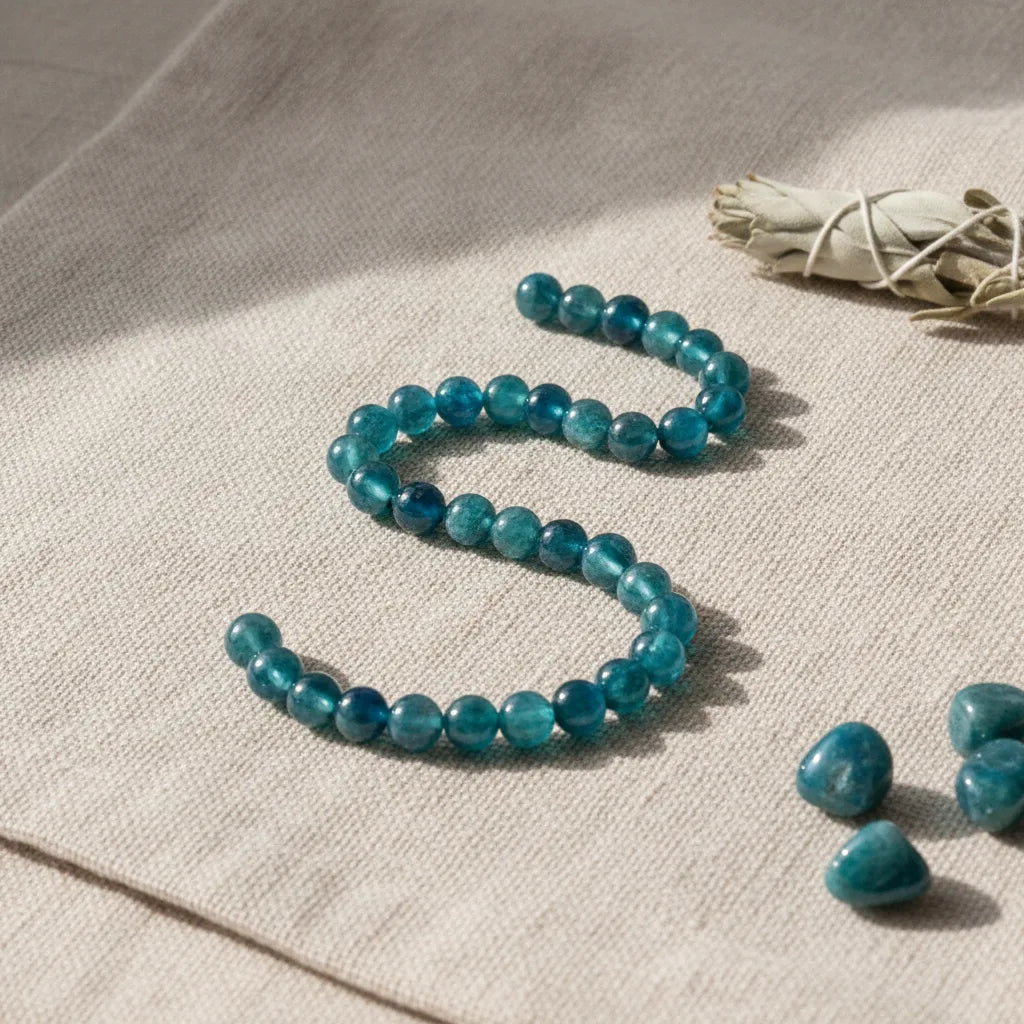 Bracelet Apatite 8mm - Sérénité & Clarté Mentale