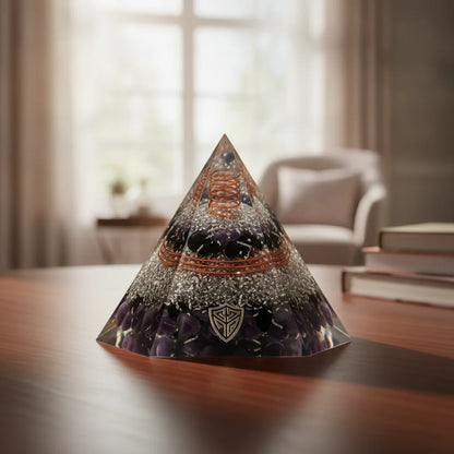 Pyramide Orgonite Bouclier de Protection Oeil de Tigre Obsidienne