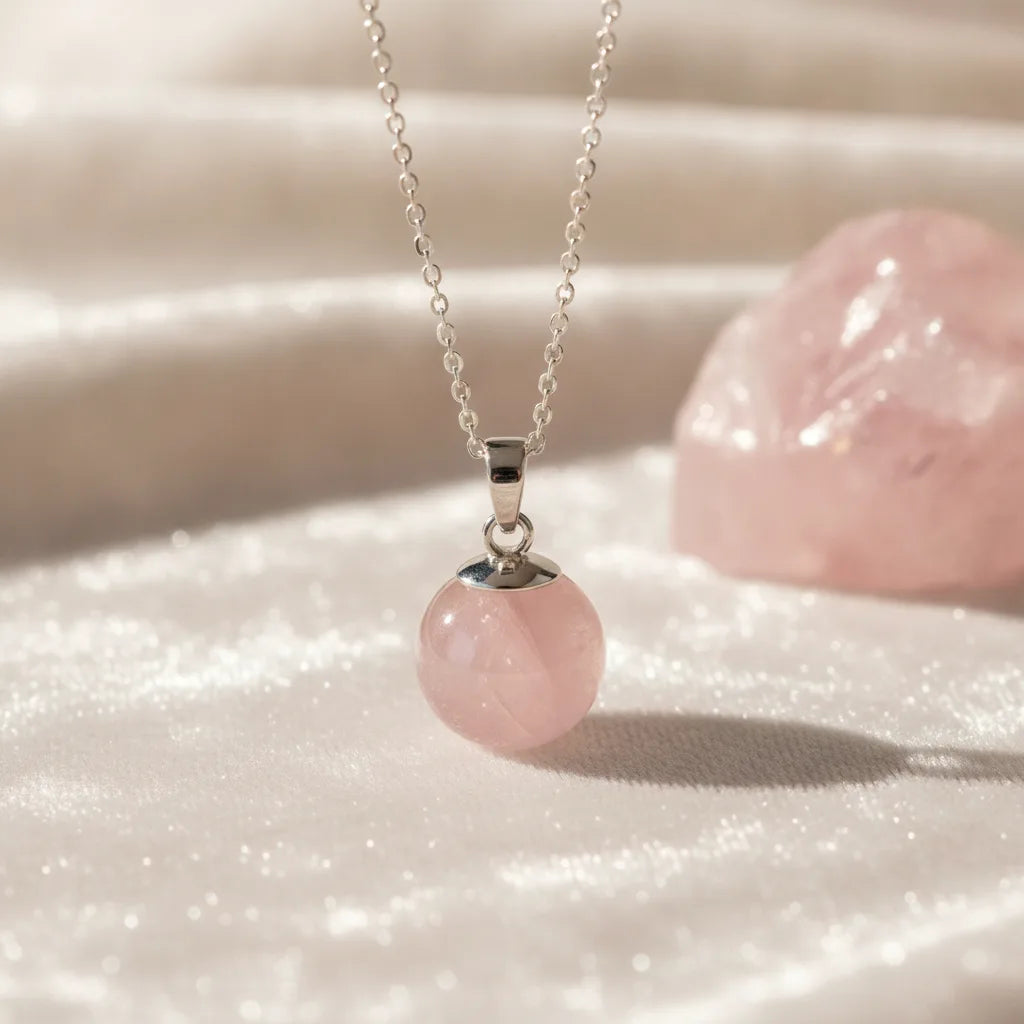 Collier Bulle de Tendresse Quartz Rose AAA