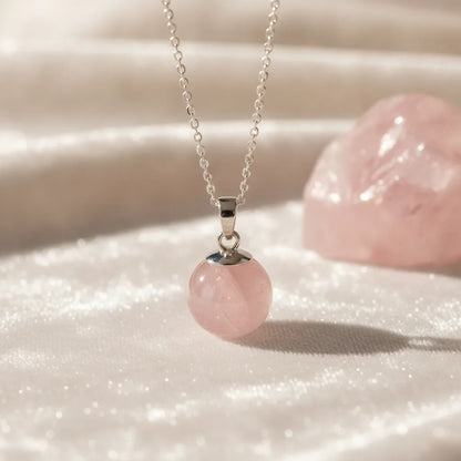 Collier Bulle de Tendresse Quartz Rose AAA