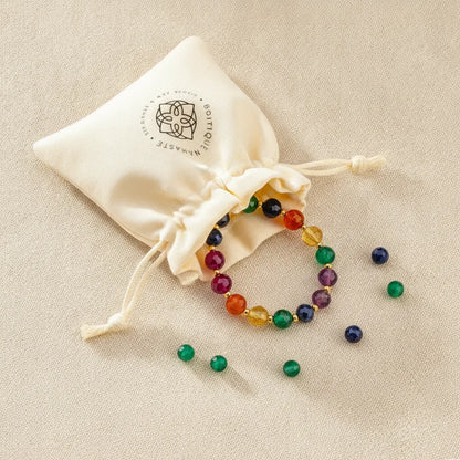 Bracelet 7 Chakras Précieux Pierres Naturelles Luxe