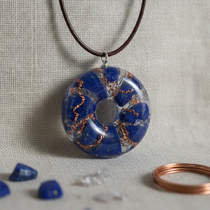 Pendentif Orgonite Lapis Lazuli - Harmonie & Clairvoyance
