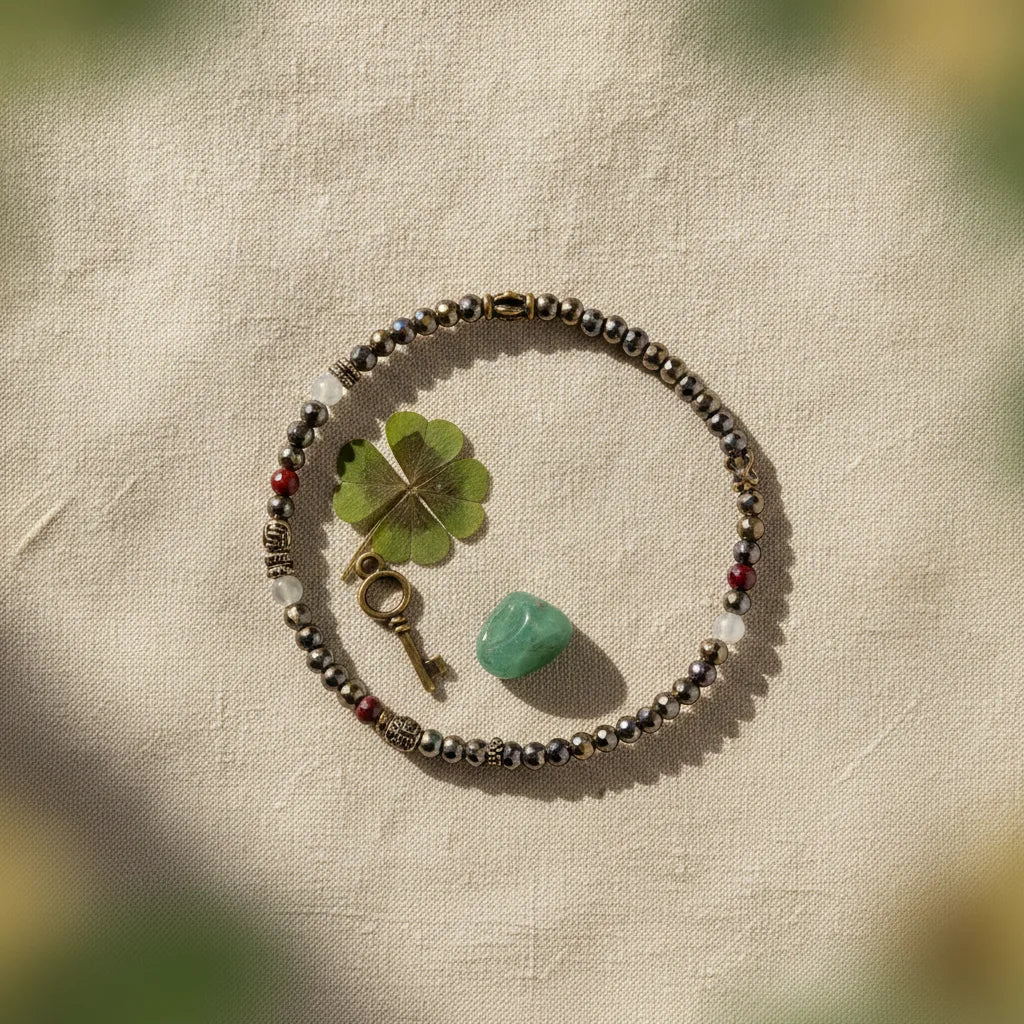 Bracelet Porte-Bonheur : Aventurine, Quartz Fumé, Malachite