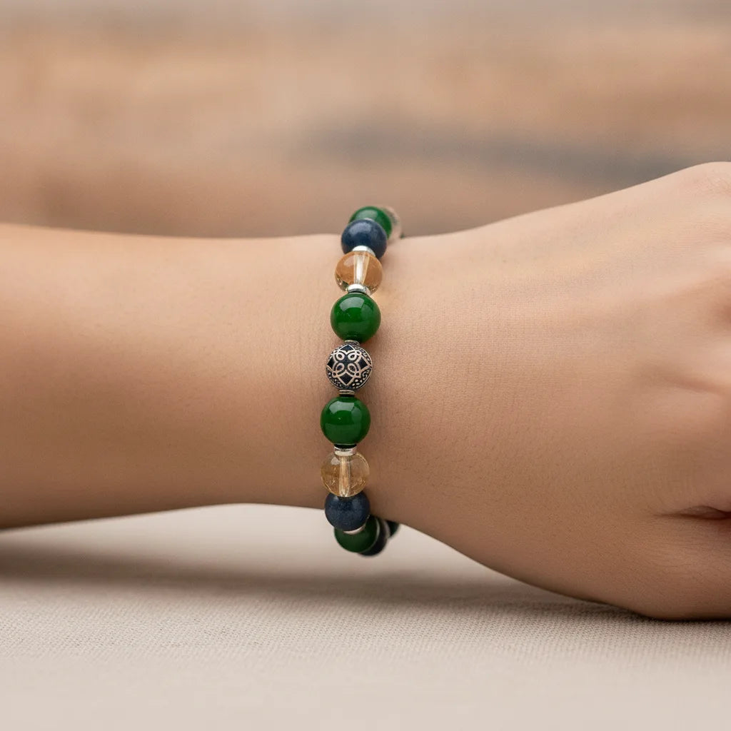 Bracelet Abondance Citrine Jade Pyrite