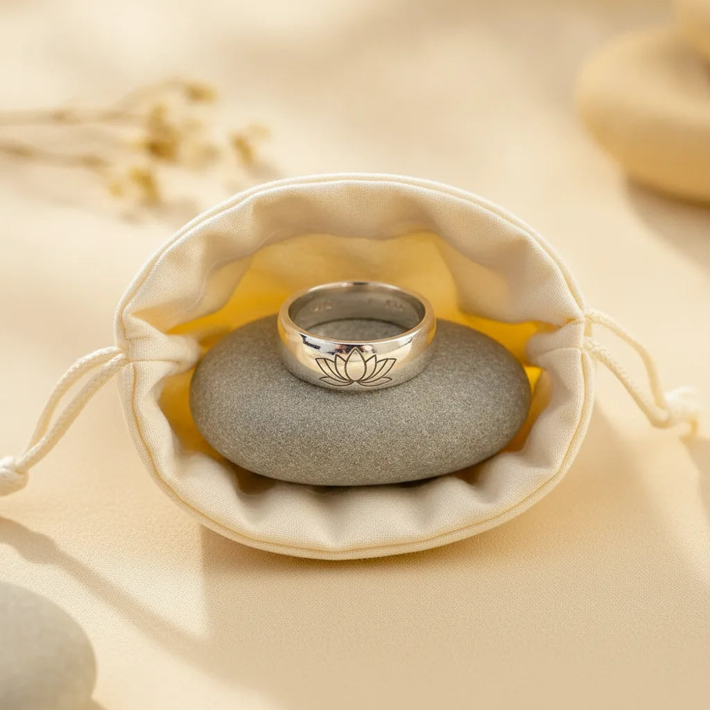 Bague Mantra Secret Fleur de Lotus Cuivre Antique