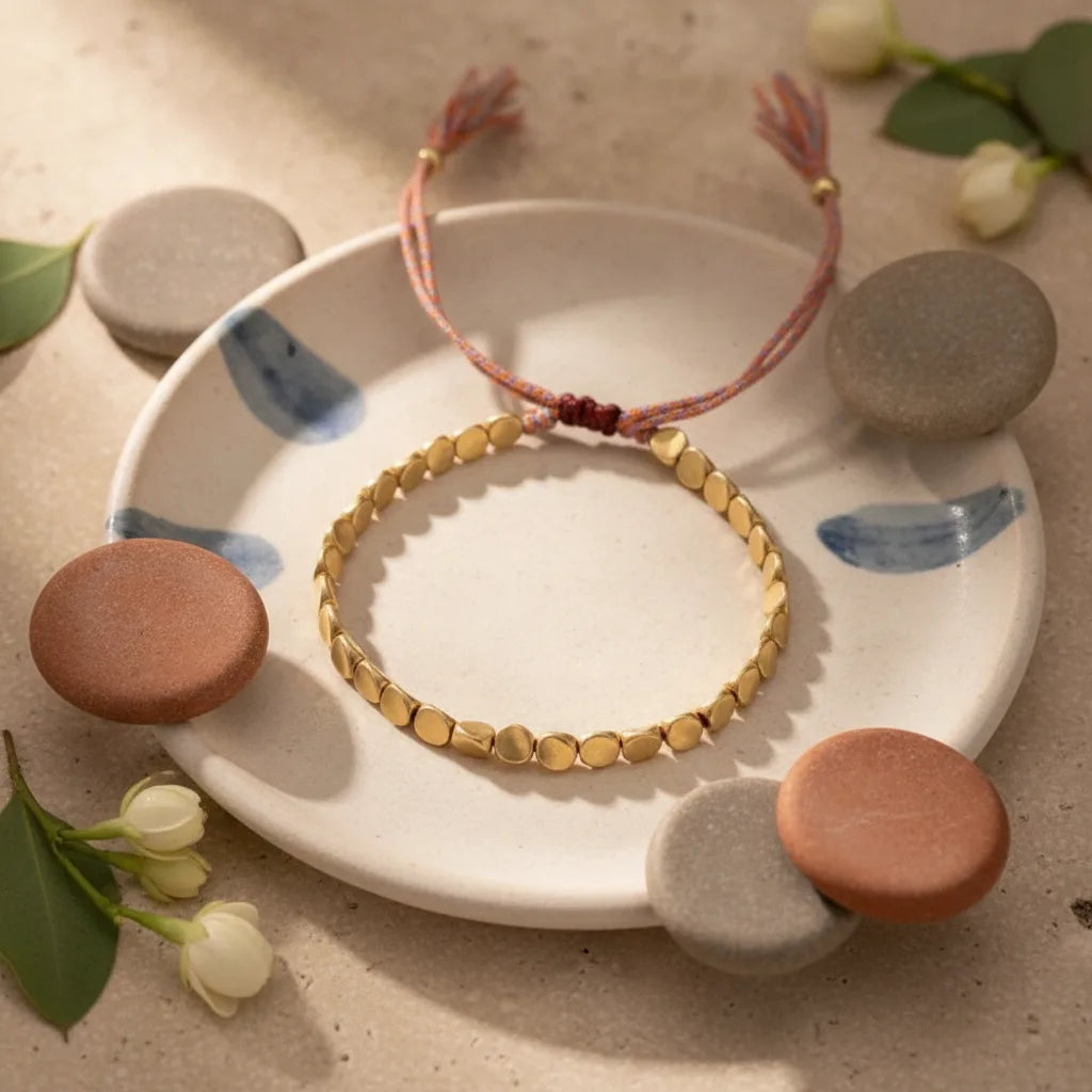 Bracelet Tibétain Cuivre : Protection Énergétique Unisexe