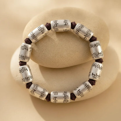 Bracelet Tibétain Cuivre Blanc Mantra Om