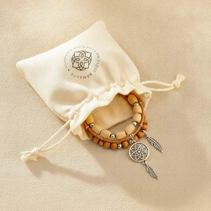 Bracelet Attrape-Rêve Améthyste & Quartz Rose