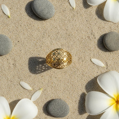 Bague Fleur de Vie Ajustable Harmonie Universelle