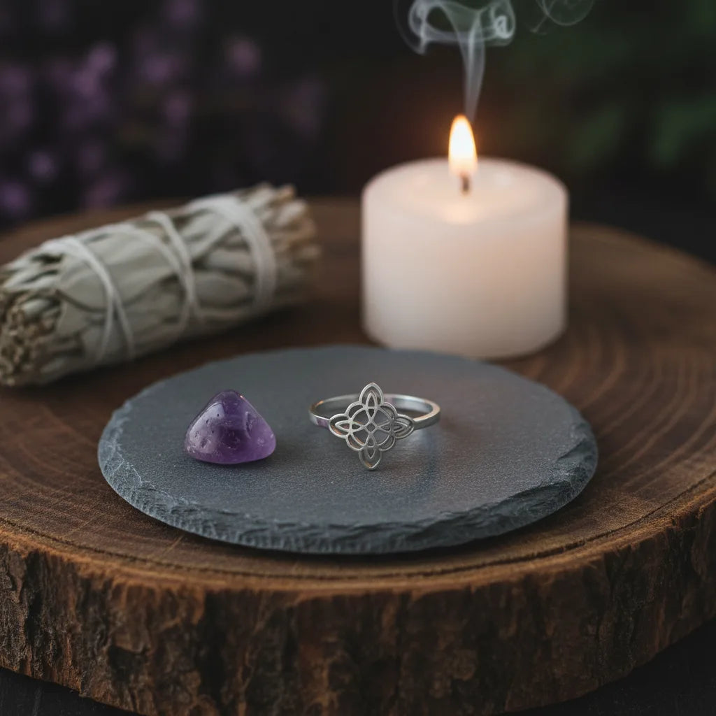 Bague Noeud de Sorcière Protection Éternelle Ajustable