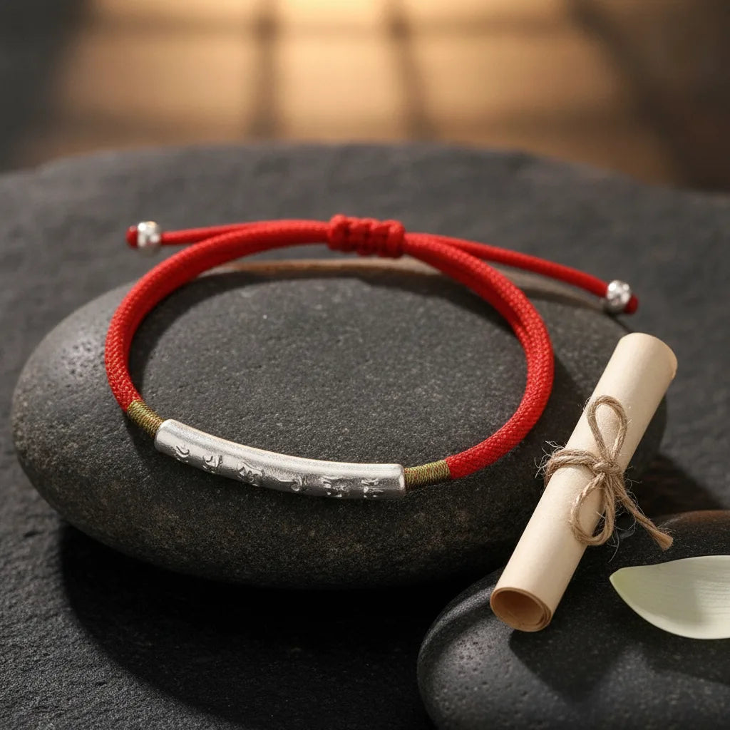 Bracelet Ma Bonne Étoile : Vœux & Mantra Tibétain Argent 925