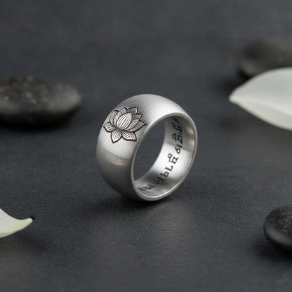 Bague Mantra Secret Fleur de Lotus Cuivre Antique