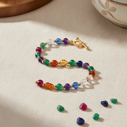 Bracelet 7 Chakras Précieux Pierres Naturelles Luxe