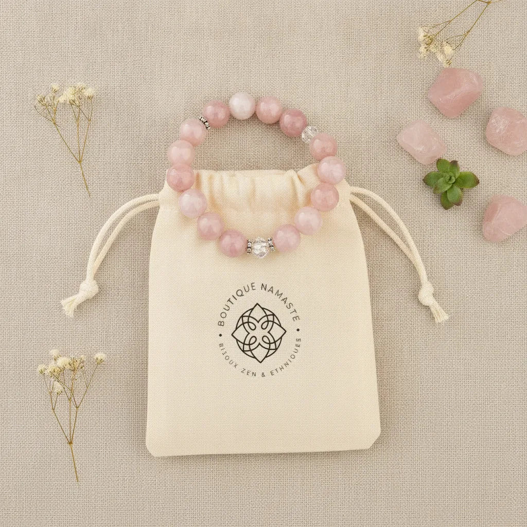 Bracelet Amour Inconditionnel : Quartz Rose, Rhodochrosite, Améthyste