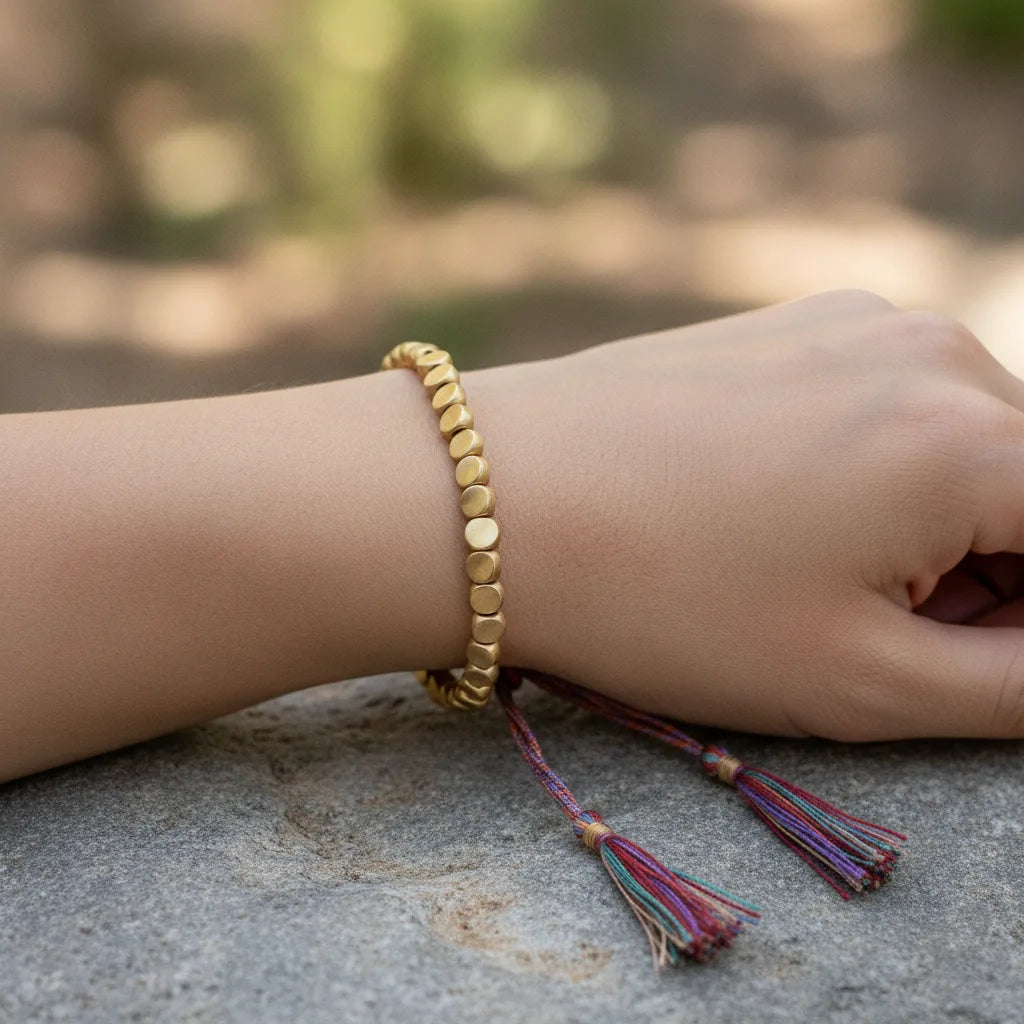 Bracelet Tibétain Cuivre : Protection Énergétique Unisexe